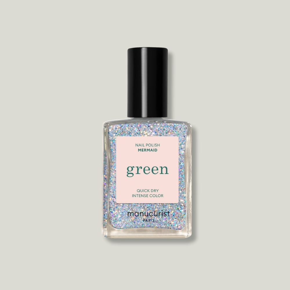 Vernis green manucurist couleur mermaid pailletté